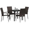 Trädgårdsmöbelset 5 pcs Brun PE Rattan vidaXL 80 x 80 x 73 cm – miniatyr 3
