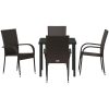 Trädgårdsmöbelset 5 pcs Brun PE Rattan vidaXL 80 x 80 x 73 cm – miniatyr 7