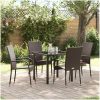 Trädgårdsmöbelset 5 pcs Brun PE Rattan vidaXL 80 x 80 x 73 cm – miniatyr 1