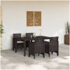 Trädgårdsmöbelset 5 pcs Brun Plast vidaXL 150 x 100 x 73 cm – miniatyr 3