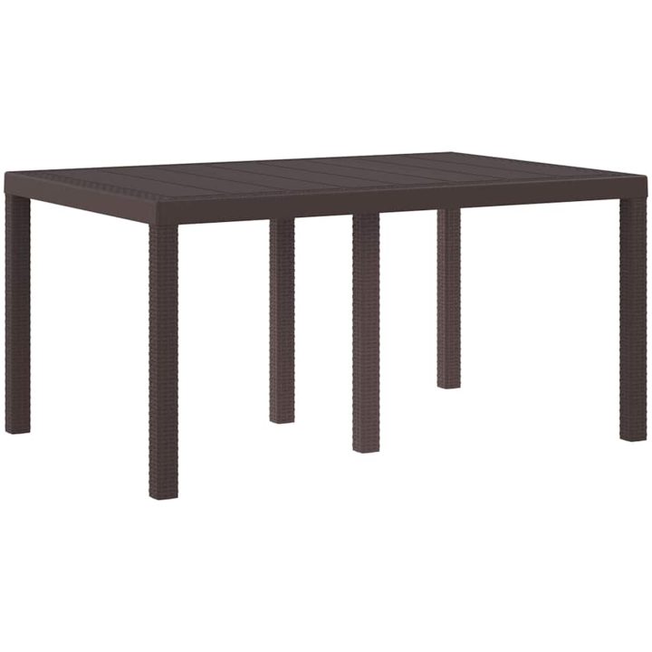 Trädgårdsmöbelset 5 pcs Brun Plast vidaXL 150 x 100 x 73 cm – bild 4