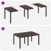 Trädgårdsmöbelset 5 pcs Brun Plast vidaXL 150 x 100 x 73 cm – miniatyr 10