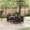 Trädgårdsmöbelset 5 pcs Brun Plast vidaXL 150 x 100 x 73 cm – miniatyr 1