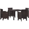 Trädgårdsmöbelset 5 pcs Brun Polypropenhartser vidaXL 100 x 100 x 73 cm – miniatyr 2