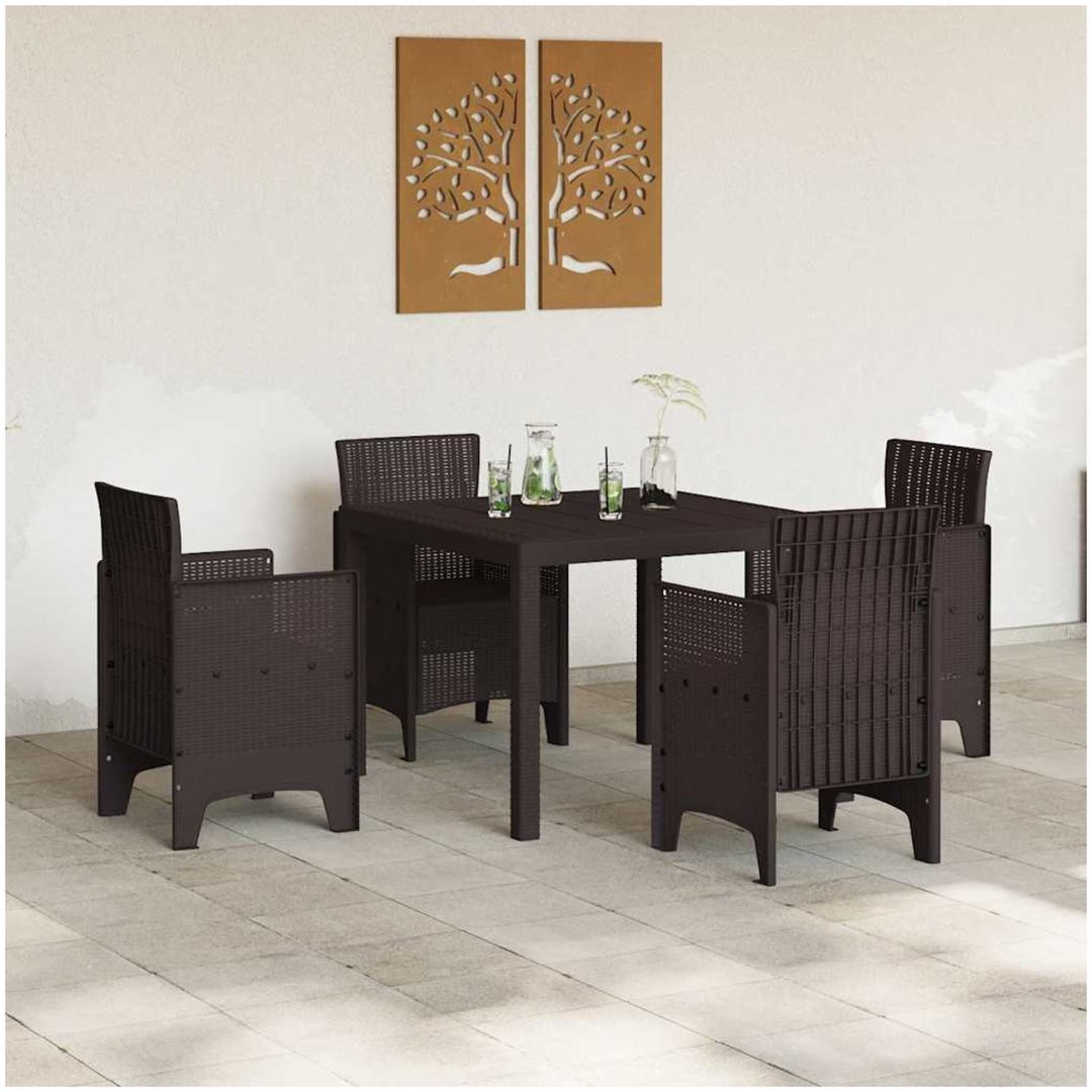 Trädgårdsmöbelset 5 pcs Brun Polypropenhartser vidaXL 100 x 100 x 73 cm – bild 3