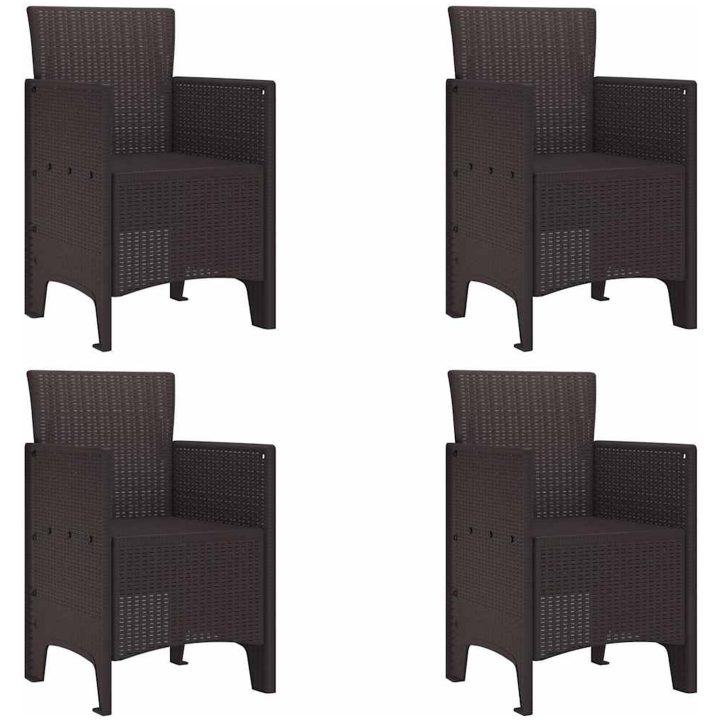 Trädgårdsmöbelset 5 pcs Brun Polypropenhartser vidaXL 100 x 100 x 73 cm – bild 5