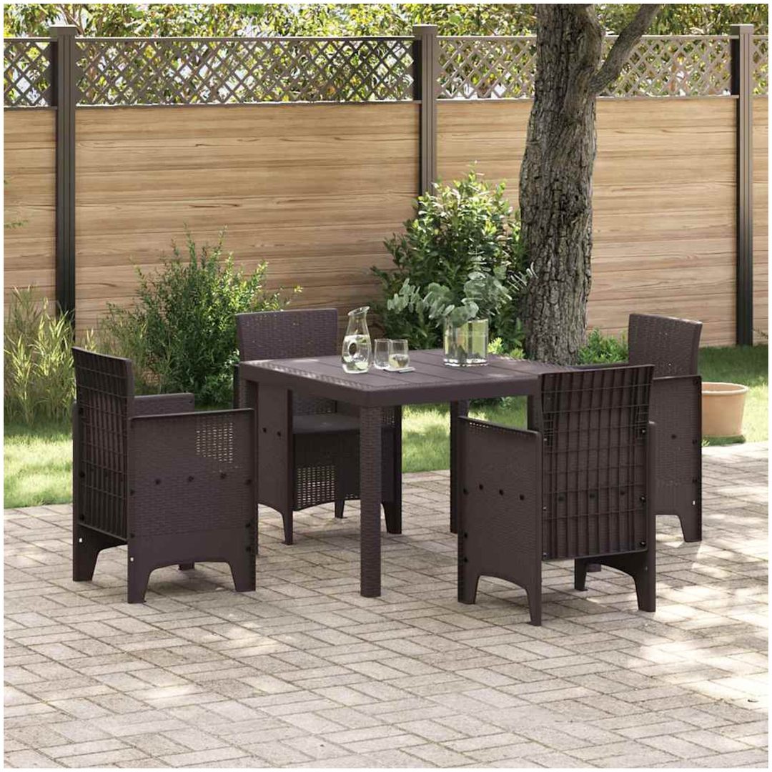 Trädgårdsmöbelset 5 pcs Brun Polypropenhartser vidaXL 100 x 100 x 73 cm