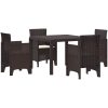 Trädgårdsmöbelset 5 pcs Brun Polypropylen vidaXL 100 x 100 x 73 cm – miniatyr 2