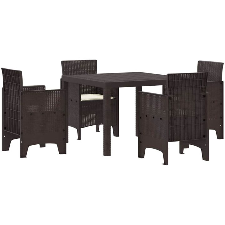 Trädgårdsmöbelset 5 pcs Brun Polypropylen vidaXL 100 x 100 x 73 cm – bild 2