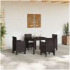 Trädgårdsmöbelset 5 pcs Brun Polypropylen vidaXL 100 x 100 x 73 cm – miniatyr 3