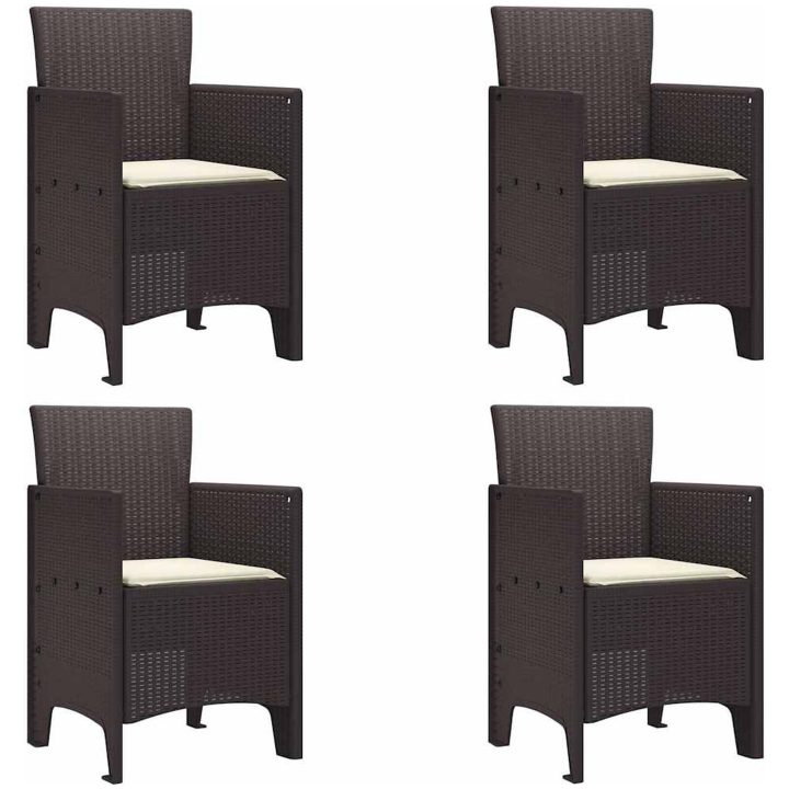 Trädgårdsmöbelset 5 pcs Brun Polypropylen vidaXL 100 x 100 x 73 cm – bild 5