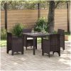 Trädgårdsmöbelset 5 pcs Brun Polypropylen vidaXL 100 x 100 x 73 cm – miniatyr 1