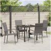 Trädgårdsmöbelset 5 pcs Grå 4-sits PE Rattan vidaXL 80 x 80 x 73 cm – miniatyr 4