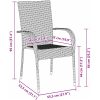 Trädgårdsmöbelset 5 pcs Grå 4-sits PE Rattan vidaXL 80 x 80 x 73 cm – miniatyr 10