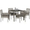 Trädgårdsmöbelset 5 pcs Grå Konstrotting vidaXL 90 x 90 x 75 cm – miniatyr 3