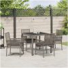 Trädgårdsmöbelset 5 pcs Grå Konstrotting vidaXL 90 x 90 x 75 cm – miniatyr 4