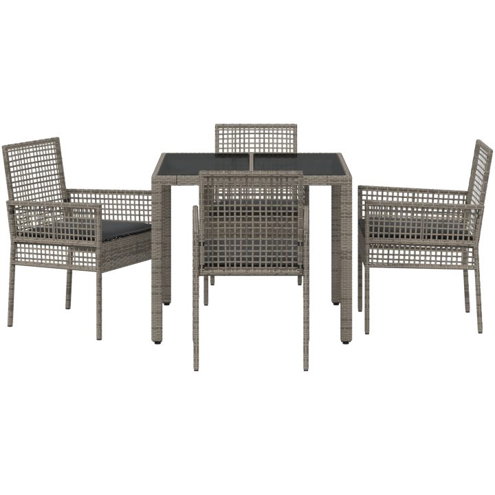 Trädgårdsmöbelset 5 pcs Grå Konstrotting vidaXL 90 x 90 x 75 cm – bild 7