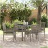 Trädgårdsmöbelset 5 pcs Grå Konstrotting vidaXL 90 x 90 x 75 cm – miniatyr 1