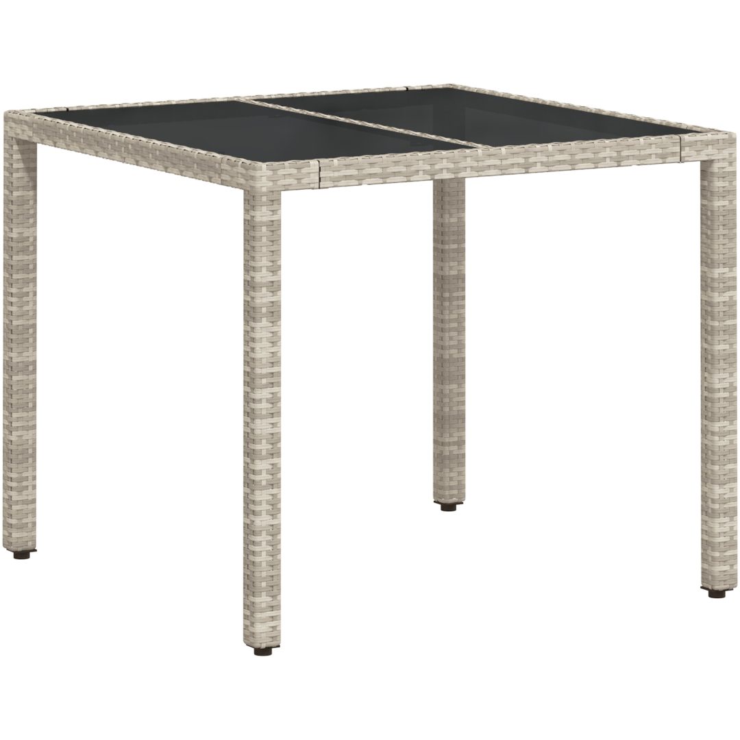 Trädgårdsmöbelset 5 pcs Ljusgrå Konstrotting vidaXL 90 x 90 x 75 cm – bild 5
