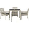 Trädgårdsmöbelset 5 pcs Ljusgrå Konstrotting vidaXL 90 x 90 x 75 cm – miniatyr 7