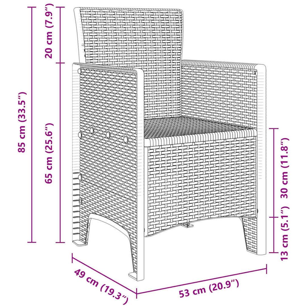 Trädgårdsmöbelset 5 pcs Ljusgrå Polypropenhartser vidaXL 100 x 100 x 73 cm – bild 11