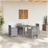 Trädgårdsmöbelset 5 pcs Ljusgrå Polypropenhartser vidaXL 100 x 100 x 73 cm – miniatyr 3