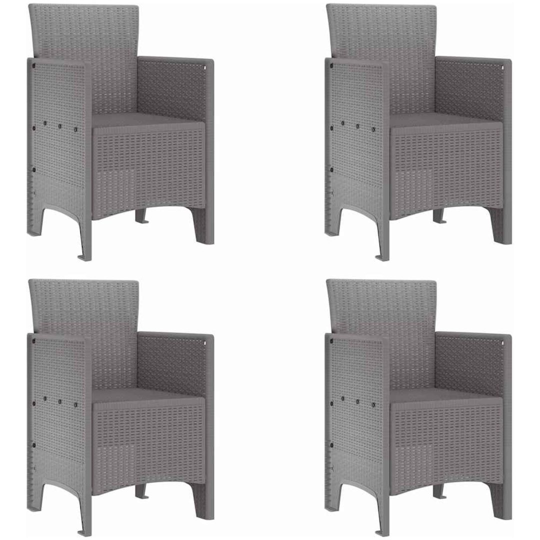 Trädgårdsmöbelset 5 pcs Ljusgrå Polypropenhartser vidaXL 100 x 100 x 73 cm – bild 5
