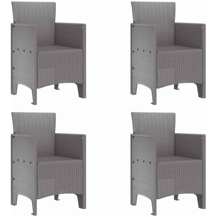 Trädgårdsmöbelset 5 pcs Ljusgrå Polypropenhartser vidaXL 100 x 100 x 73 cm – bild 5
