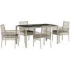 Trädgårdsmöbelset 5 pcs Ljusgrå vidaXL 150 x 90 x 75 cm – miniatyr 2