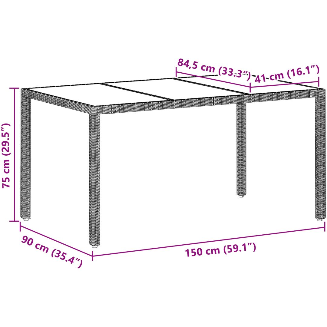 Trädgårdsmöbelset 5 pcs Ljusgrå vidaXL 150 x 90 x 75 cm – bild 11