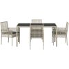 Trädgårdsmöbelset 5 pcs Ljusgrå vidaXL 150 x 90 x 75 cm – miniatyr 7