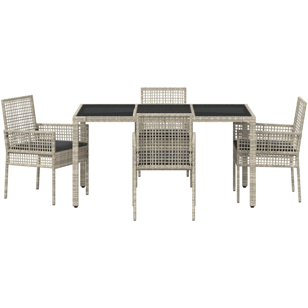 Trädgårdsmöbelset 5 pcs Ljusgrå vidaXL 150 x 90 x 75 cm – bild 7