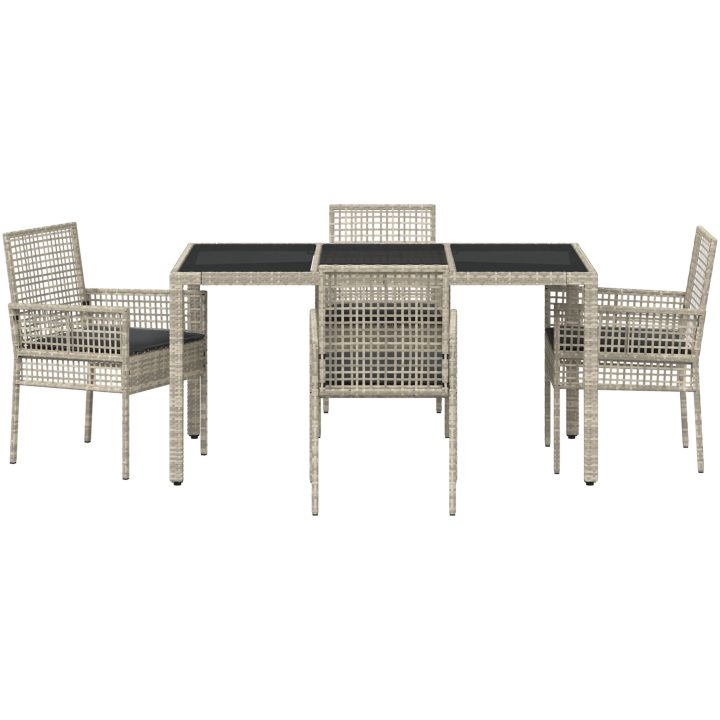 Trädgårdsmöbelset 5 pcs Ljusgrå vidaXL 150 x 90 x 75 cm – bild 7