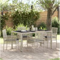 Trädgårdsmöbelset 5 pcs Ljusgrå vidaXL