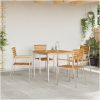 Trädgårdsmöbelset 5 pcs Massivt akaciaträ & rostfritt stål vidaXL 90 x 90 x 75 cm – miniatyr 4