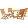 Trädgårdsmöbelset 5 pcs Naturligt trä vidaXL Bord: 110x110x75 cm, stol: 51x66x95 cm – miniatyr 2