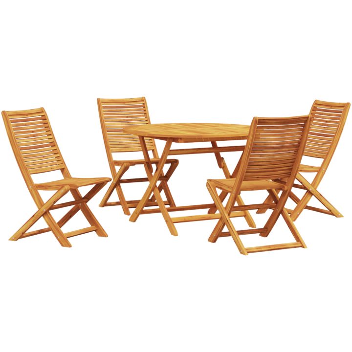 Trädgårdsmöbelset 5 pcs Naturligt trä vidaXL Bord: 110x110x75 cm, stol: 51x66x95 cm – bild 2