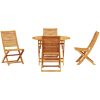 Trädgårdsmöbelset 5 pcs Naturligt trä vidaXL Bord: 110x110x75 cm, stol: 51x66x95 cm – miniatyr 7