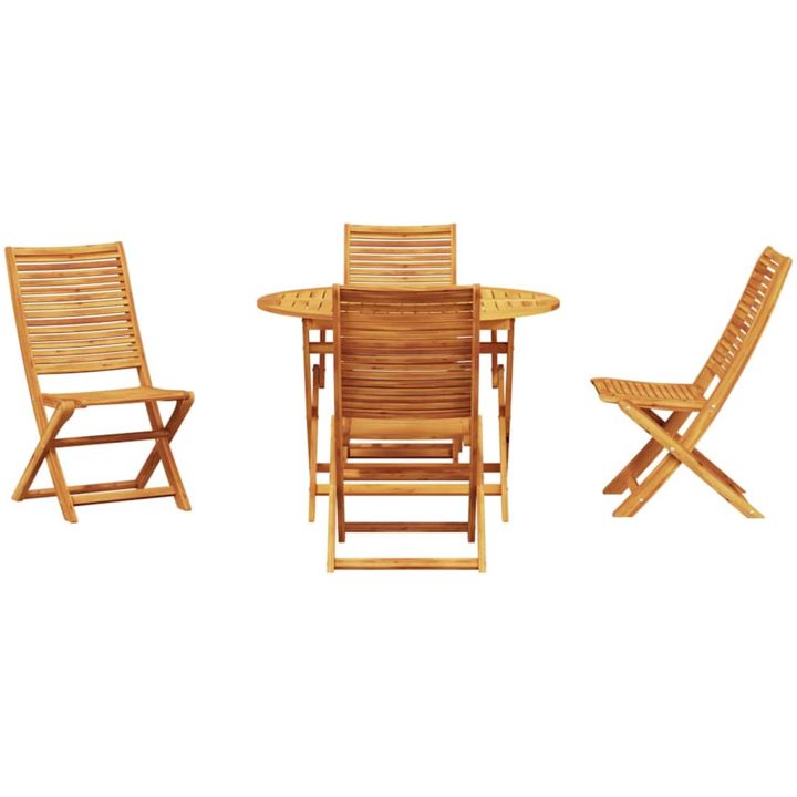 Trädgårdsmöbelset 5 pcs Naturligt trä vidaXL Bord: 110x110x75 cm, stol: 51x66x95 cm – bild 7