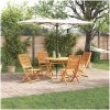 Trädgårdsmöbelset 5 pcs Naturligt trä vidaXL Bord: 110x110x75 cm, stol: 51x66x95 cm – miniatyr 1