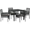 Trädgårdsmöbelset 5 pcs Svart Konstrotting vidaXL 90 x 90 x 75 cm – miniatyr 2