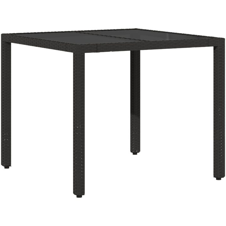 Trädgårdsmöbelset 5 pcs Svart Konstrotting vidaXL 90 x 90 x 75 cm – bild 5