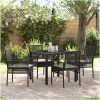 Trädgårdsmöbelset 5 pcs Svart Konstrotting vidaXL 90 x 90 x 75 cm – miniatyr 1