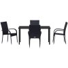 Trädgårdsmöbelset 5 pcs Svart PE Rattan vidaXL 140 x 70 x 73 cm – miniatyr 6