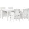 Trädgårdsmöbelset 5 pcs Vit vidaXL 150 x 100 x 73 cm – miniatyr 2