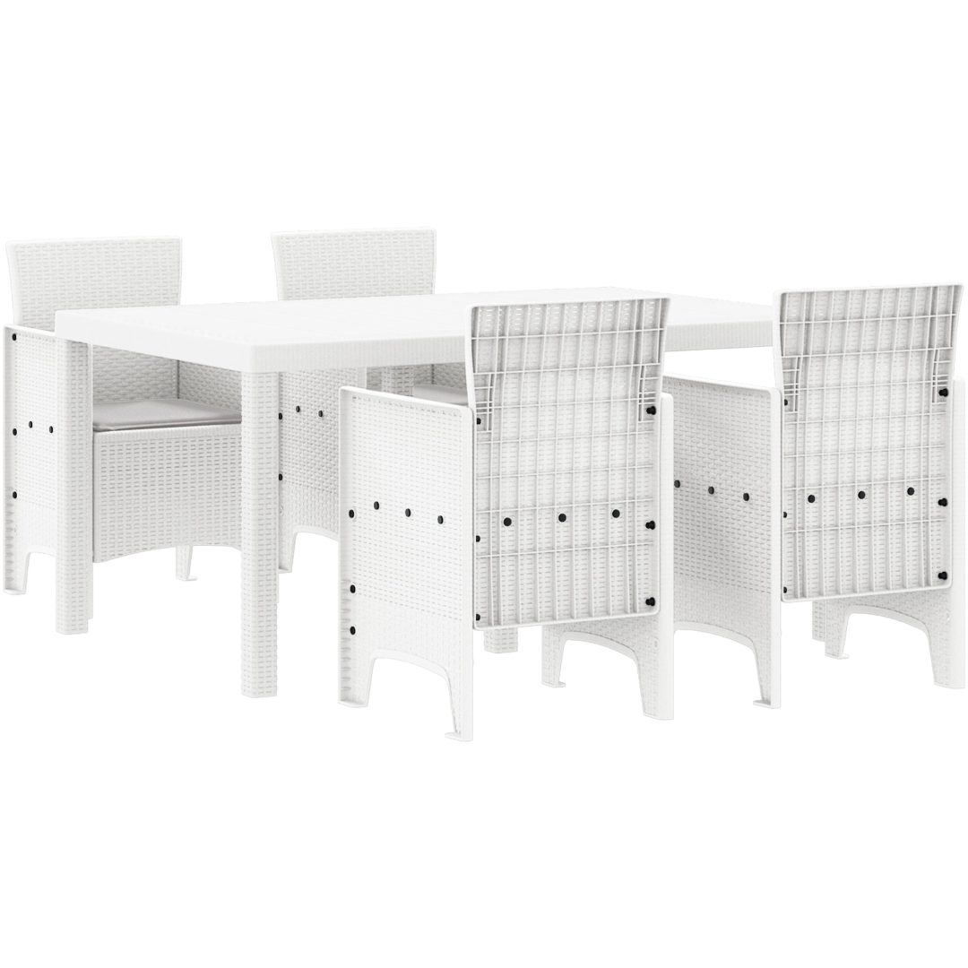 Trädgårdsmöbelset 5 pcs Vit vidaXL 150 x 100 x 73 cm – bild 2