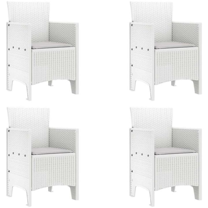 Trädgårdsmöbelset 5 pcs Vit vidaXL 150 x 100 x 73 cm – bild 4