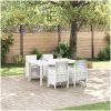Trädgårdsmöbelset 5 pcs Vit vidaXL 150 x 100 x 73 cm – miniatyr 1