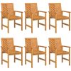 Trädgårdsmöbelset 6 pcs Brun assivt trä vidaXL Medium – miniatyr 4