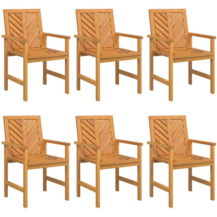 Trädgårdsmöbelset 6 pcs Brun assivt trä vidaXL Medium – bild 4
